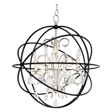 Maxim Four Light Anthracite And Polished Nickel Up Chandelier 25142ARPN